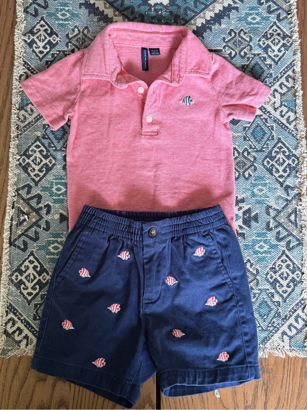 Adorable Janie and Jack Fish Polo Set 🐟🎣